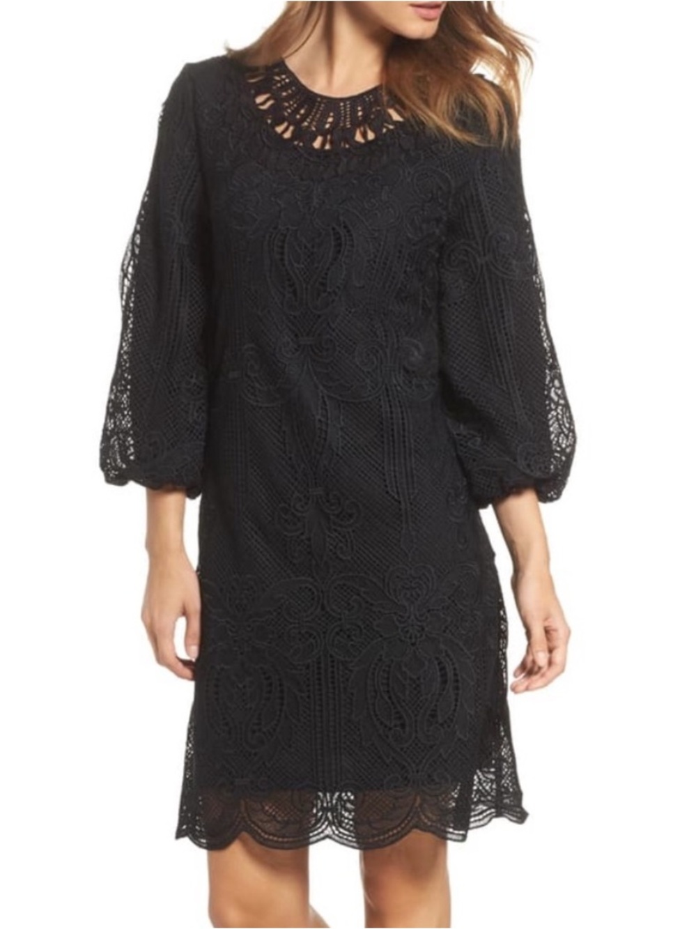 Kobi Halperin Kandace Lace Shift Dress in Black Sz S